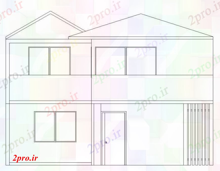 دانلود نقشه مسکونی ، ویلایی ، آپارتمان نما خانه در خودکار 8 در 28 متر (کد111721)