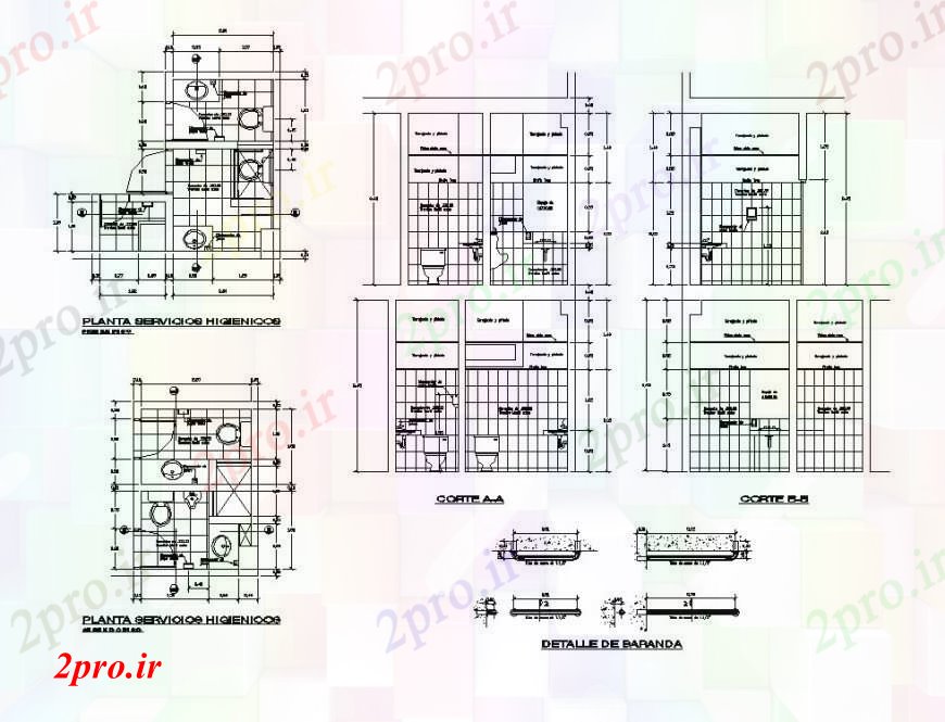 دانلود نقشه حمام مستر خدمات بهداشتی با طرحی ناحیه شستشو و نما  (کد111723)