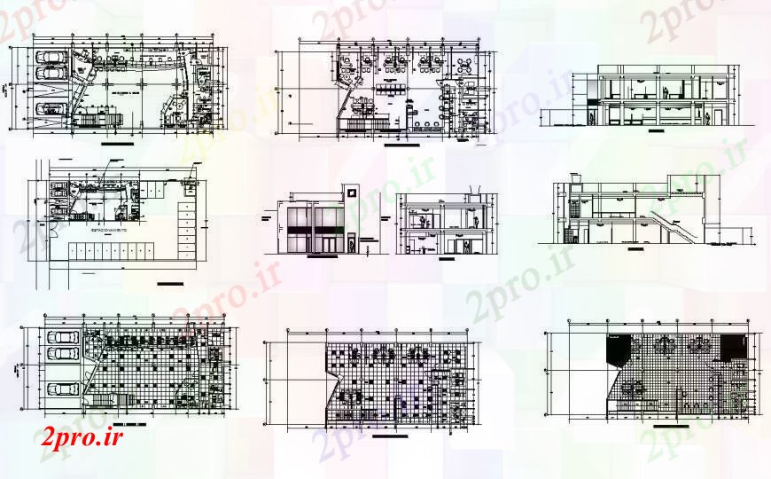 دانلود نقشه ساختمان اداری - تجاری - صنعتی طرحی طبقه بانک دیدگاه معماری در خودکار 12 در 20 متر (کد111728)