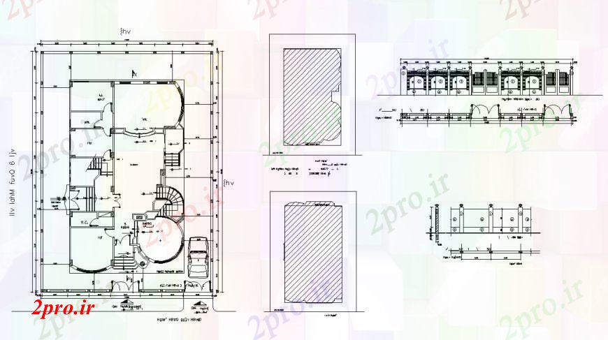 دانلود نقشه مسکونی ، ویلایی ، آپارتمان طرحی طبقه و نما ویلا در خودکار 11 در 19 متر (کد111747)