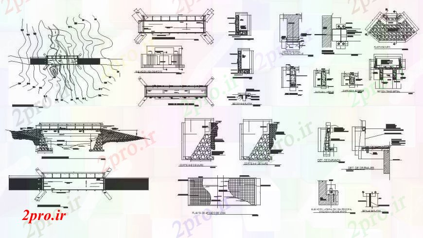 دانلود نقشه  جزئیات دیوار های آجری دیوار مشترک و ستون های مختلف جزئیات ساخت و ساز  (کد111759)