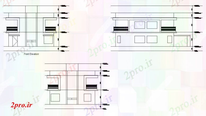 دانلود نقشه مسکونی ، ویلایی ، آپارتمان نما از منطقه مسکونی در خودکار 10 در 12 متر (کد111779)