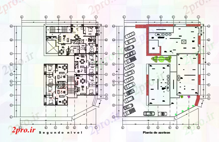 دانلود نقشه مسکونی ، ویلایی ، آپارتمان آپارتمان کارخانه سقف بالا جزئیات نشیمن 21 در 32 متر (کد111784)