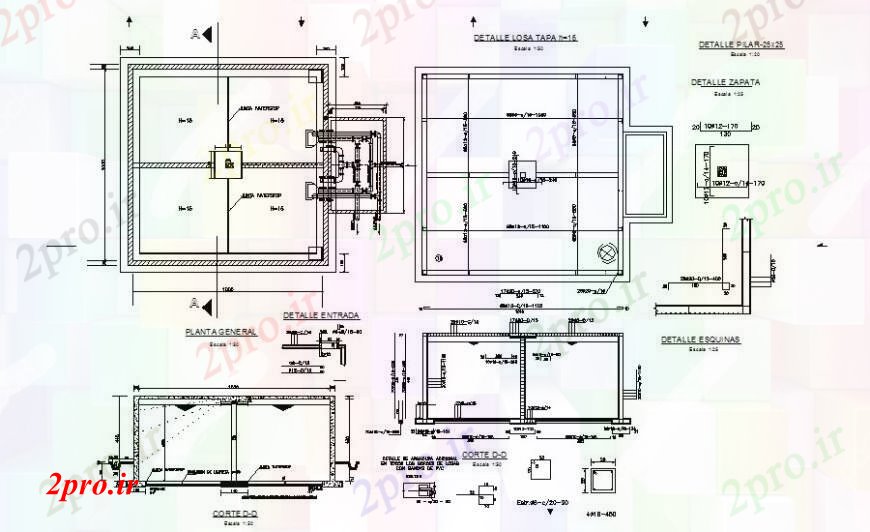 دانلود نقشه جزئیات لوله کشی مخزن طراحی تی طرحی جزئیات و بخش  (کد111815)