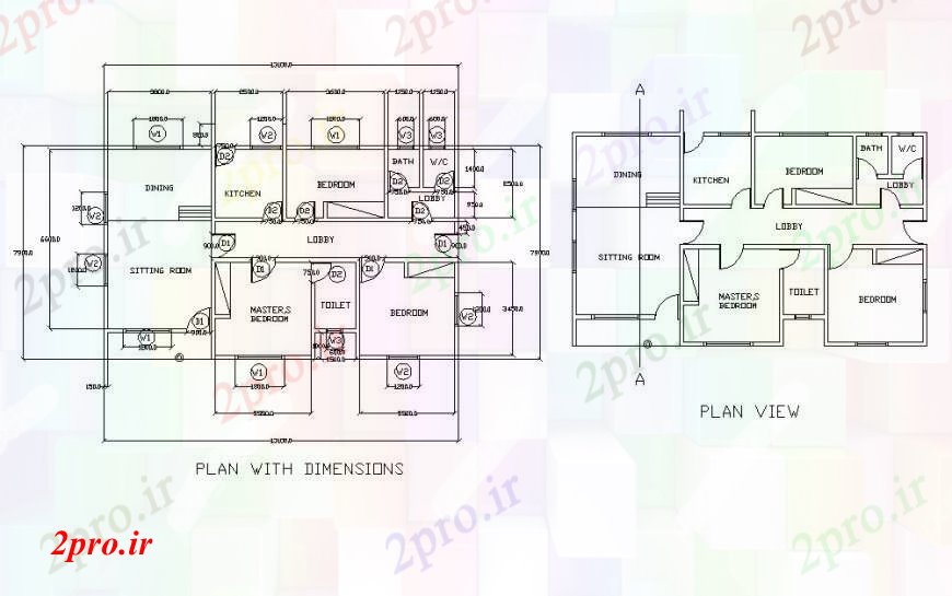 دانلود نقشه مسکونی ، ویلایی ، آپارتمان طرحی معماری عمومی خانه در خودکار 8 در 13 متر (کد111826)