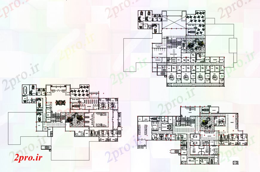 دانلود نقشه بیمارستان - درمانگاه - کلینیک طرحی طبقه بیمارستان 52 در 82 متر (کد111844)