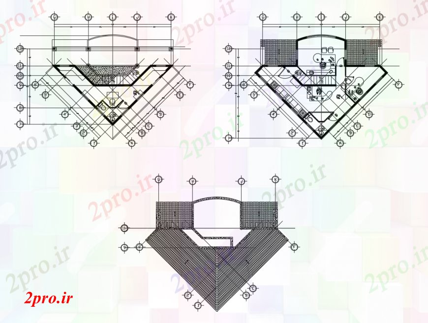 دانلود نقشه هتل - رستوران - اقامتگاه طرحی طبقه از رستوران 7 در 12 متر (کد111886)