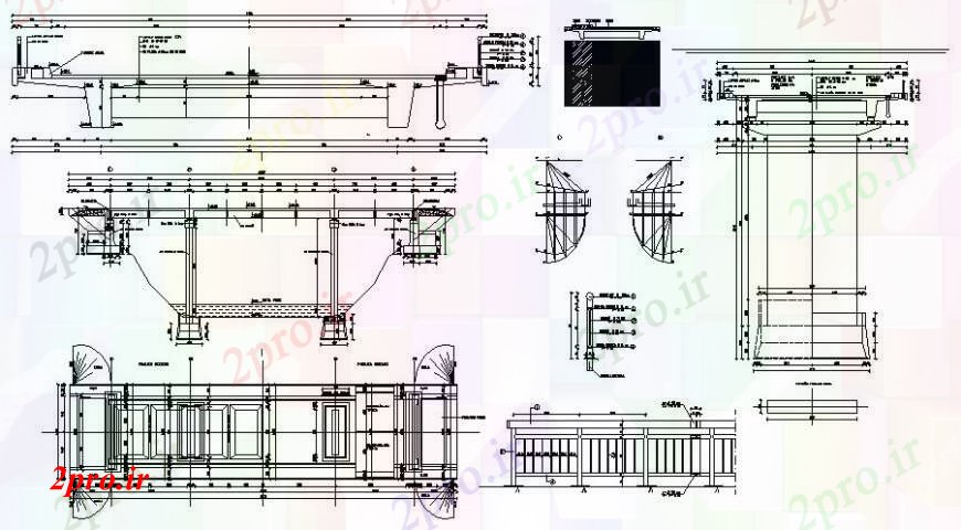 دانلود نقشه جزئیات ساخت پل پل جزئیات ساخت و ساز طراحی نمای اتوکد دو بعدی    (کد111897)