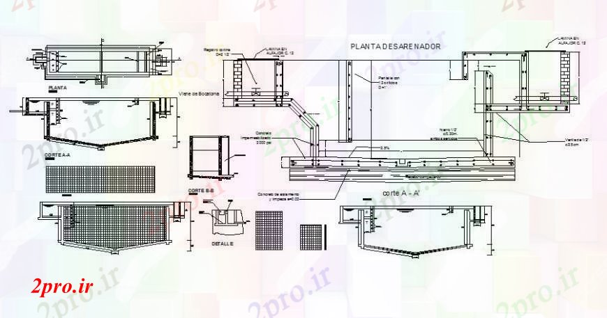 دانلود نقشه جزئیات طراحی تسویه خانهطراحی مخزن ته نشینی جزئیات واحد ساخت و ساز  (کد111928)