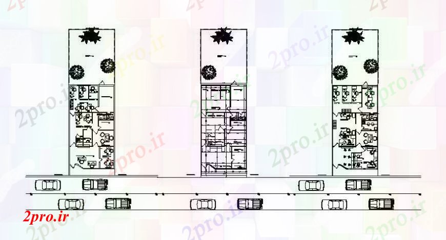 دانلود نقشه ساختمان اداری - تجاری - صنعتی ساختمان اداری نقشه جزئیات کف دو بعدی 8 در 16 متر (کد111956)