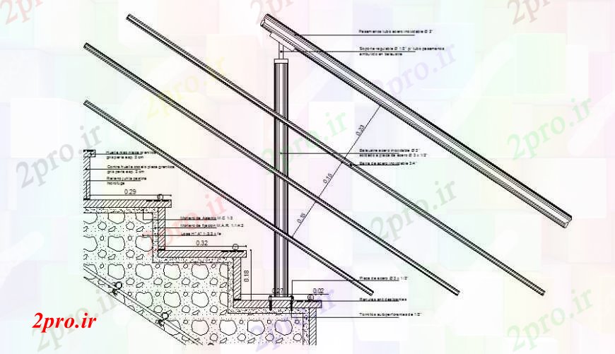 دانلود نقشه جزئیات پله و راه پله   راه پله نقشه های ساختمانی جزئیات  دو بعدی   (کد111986)