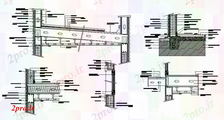 دانلود نقشه جزئیات ستون واحد ساخت و ساز نقشه های دو بعدی   تیرها و ستون های  (کد112006)