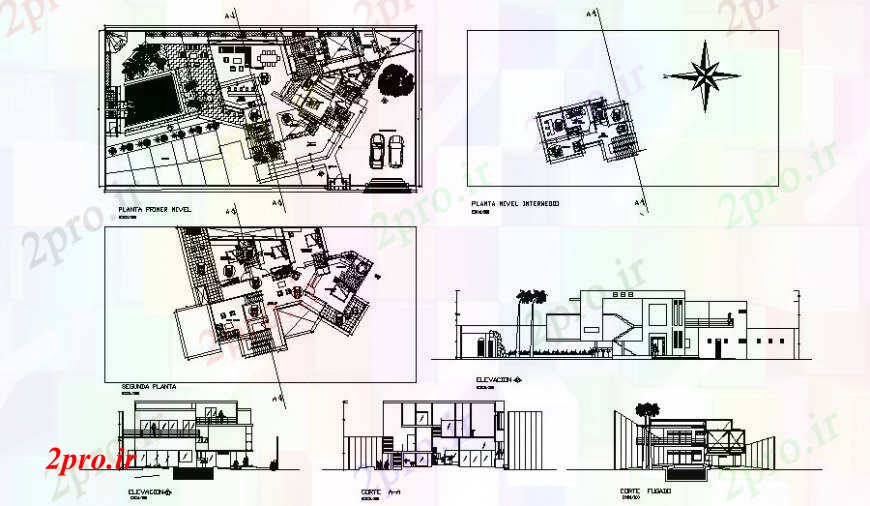 دانلود نقشه مسکونی  ، ویلایی ، آپارتمان  نما از طرحی ها و طراحی های مقطعی جزئیات ساخت و ساز  دو بعدی   (کد112013)