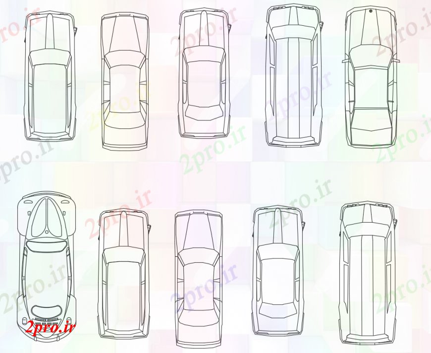 دانلود نقشه بلوک وسایل نقلیه اتومبیل طرحی بلوک های مختلف در خودکار 77 در 200 متر (کد112038)