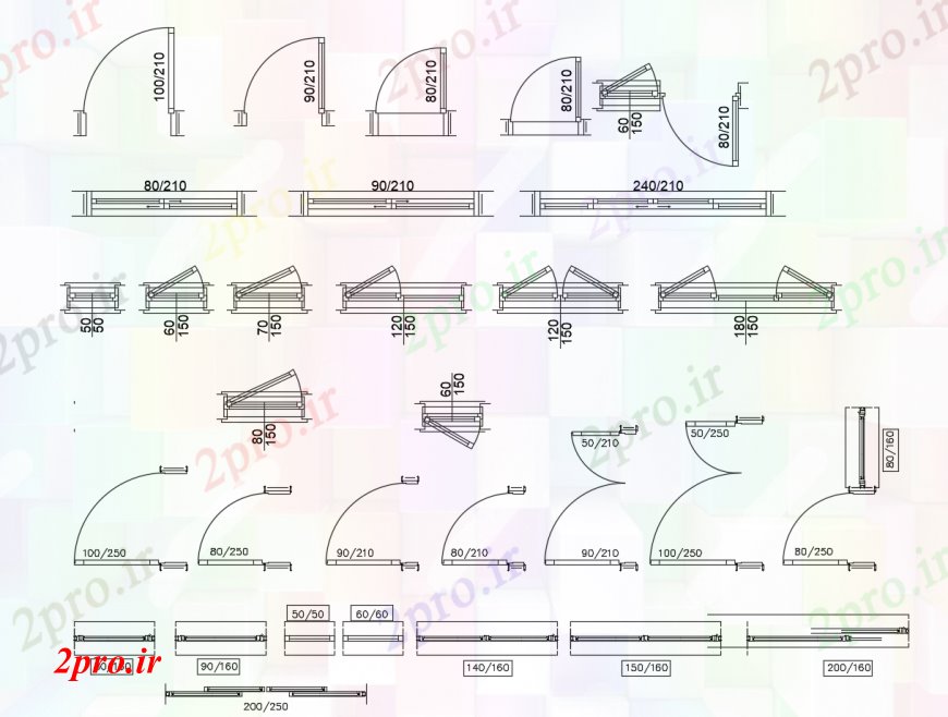 دانلود نقشه جزئیات طراحی در و پنجره  درب و طرحی اندارد بلوک با طرحی کلی درب در   خودکار (کد112039)