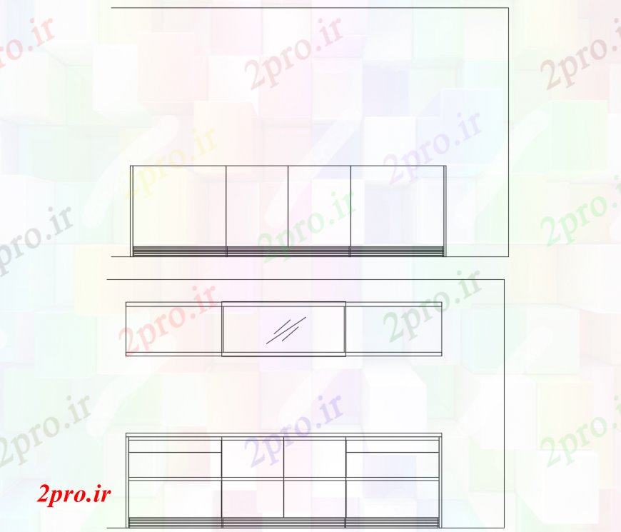 دانلود نقشه بلوک مبلمان کابینه با آلومینیوم برش در   خودکار (کد112071)