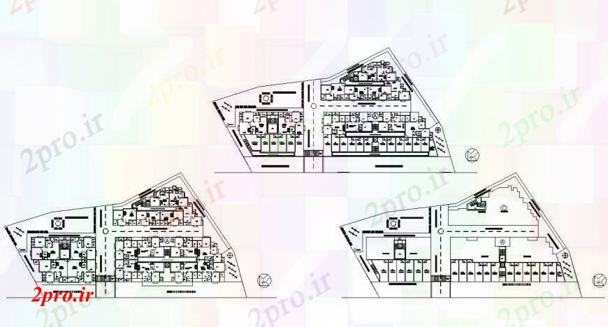 دانلود نقشه مسکونی ، ویلایی ، آپارتمان طرحی طبقه از آپارتمان در های خودکار 43 در 76 متر (کد112086)