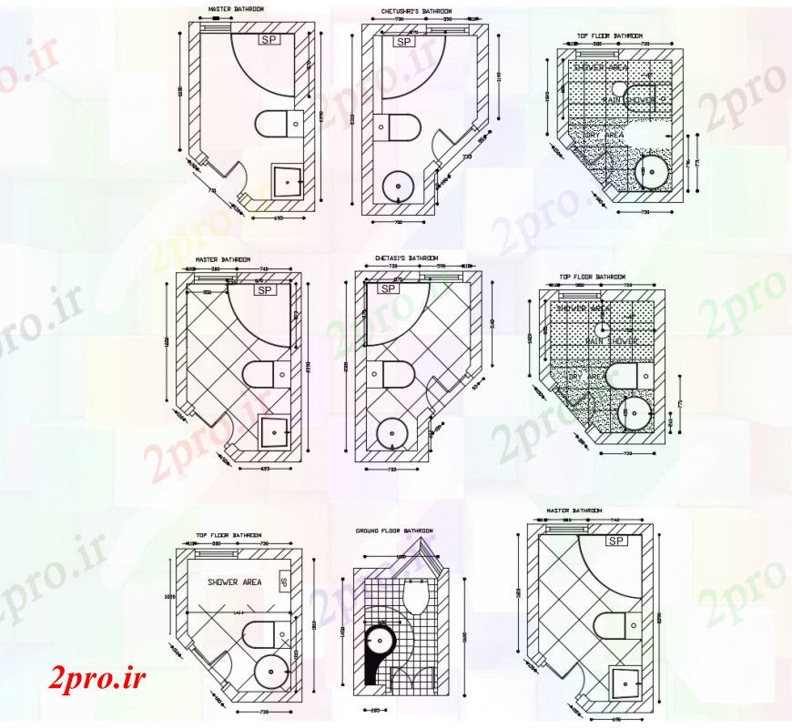 دانلود نقشه حمام مستر طرحی طبقه حمام در   خودکار (کد112091)