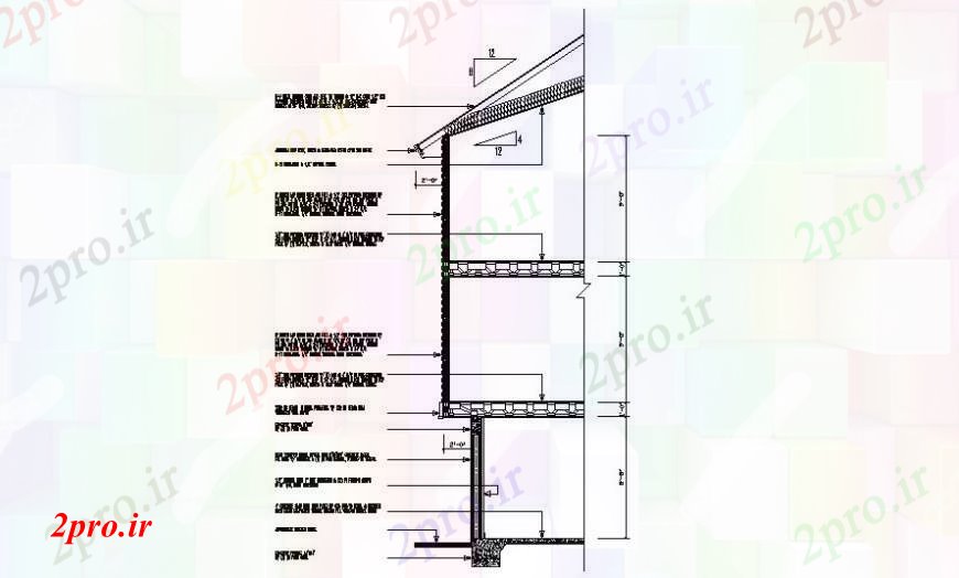 دانلود نقشه طراحی جزئیات ساختار ساختار بام طراحی مقطعی جزئیات  دو بعدی   (کد112138)