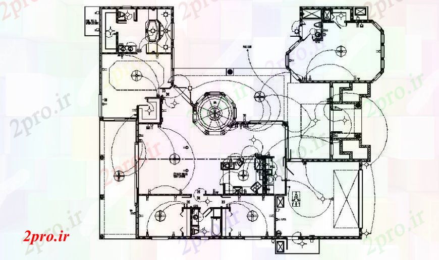 دانلود نقشه برق کشی ، اتصالات جزئیات طرحی برق در ساختمان  دو بعدی   (کد112156)
