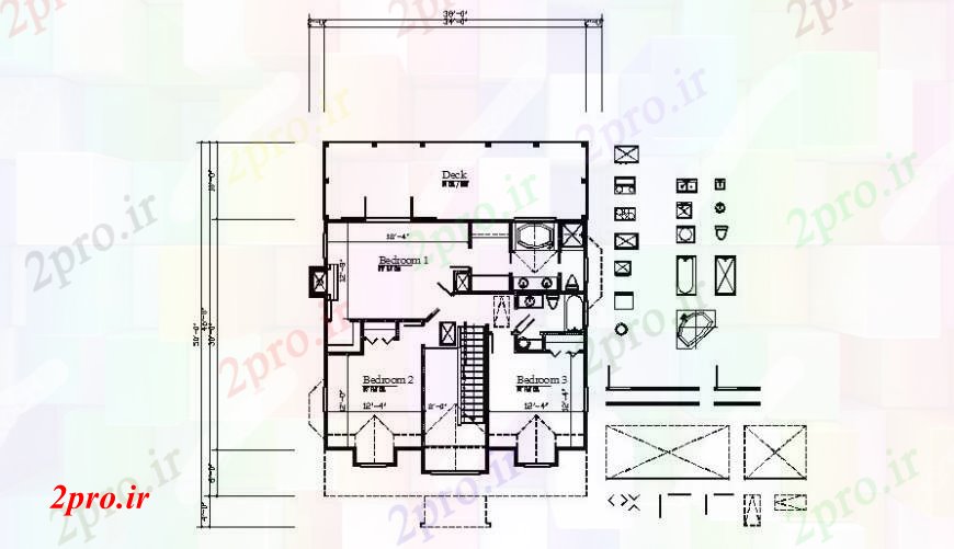 دانلود نقشه حمام مستر جزئیات منطقه اتاق خواب ساخت  دو بعدی   (کد112167)