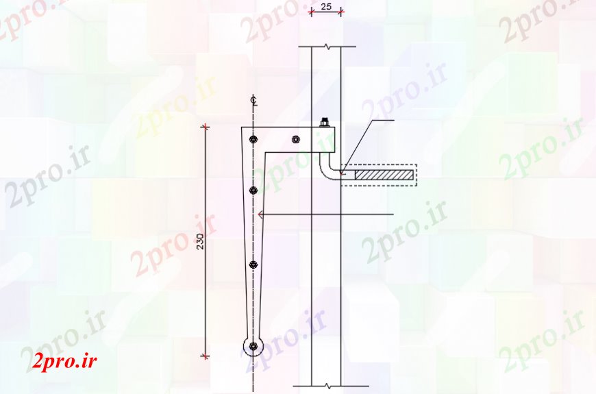 دانلود نقشه قالب اسکلت فلزی  ساختار با نما لولا درب در   خودکار (کد112180)