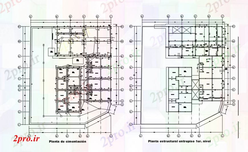 دانلود نقشه طراحی جزئیات ساختار سازه 1 نیم طبقه سطح طراحی (کد112214)