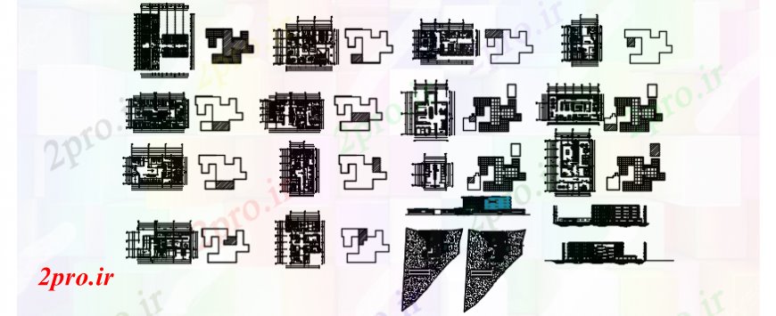 دانلود نقشه بیمارستان - درمانگاه - کلینیک طرحی کلینیک و نما در خودکار 12 در 22 متر (کد112220)