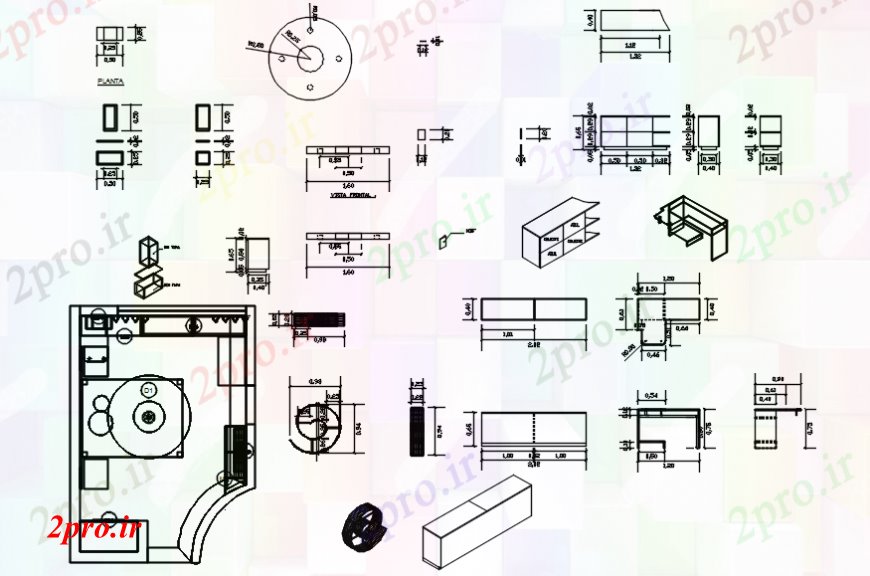 دانلود نقشه حمام مستر اتاق خواب کودک با جزئیات در خودکار 3 در 5 متر (کد112239)