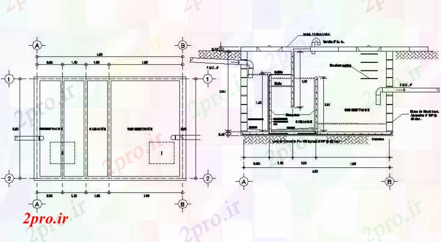 دانلود نقشه جزئیات لوله کشی ساخت و ساز مخزن آب جزئیات  دو بعدی    اتوکد (کد112247)