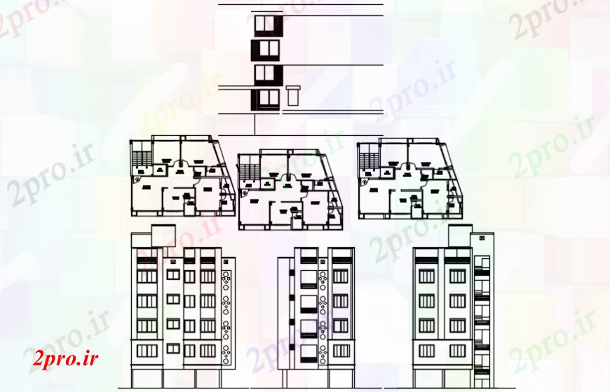 دانلود نقشه مسکونی  ، ویلایی ، آپارتمان  طرحی ساختمان اقامت و نما در   خودکار (کد112265)