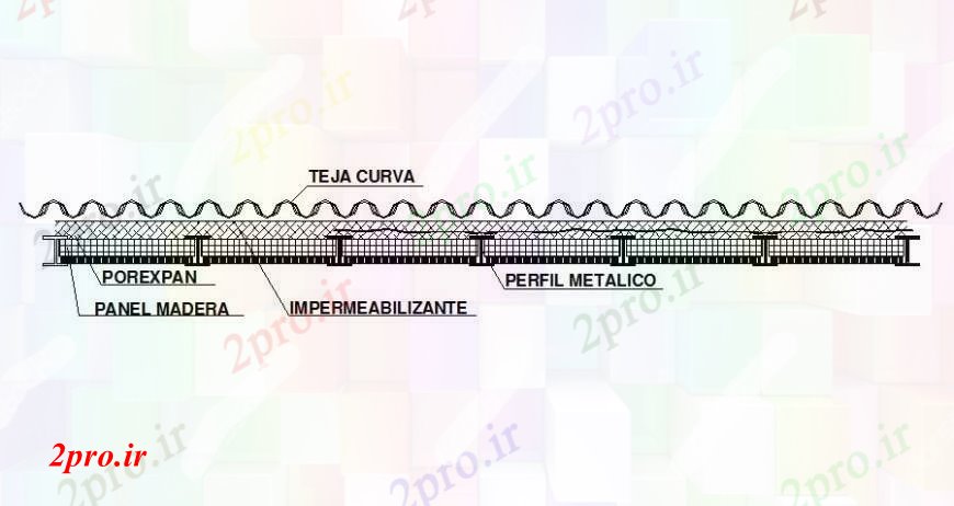 دانلود نقشه طراحی جزئیات ساختار سقف بلوک مواد جزئیات  دو بعدی    اتوکد (کد112277)