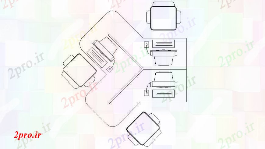 دانلود نقشه میز و صندلی میز مبلمان کلاس با فاده از نظر نما دو بعدی    اتوکد (کد112316)