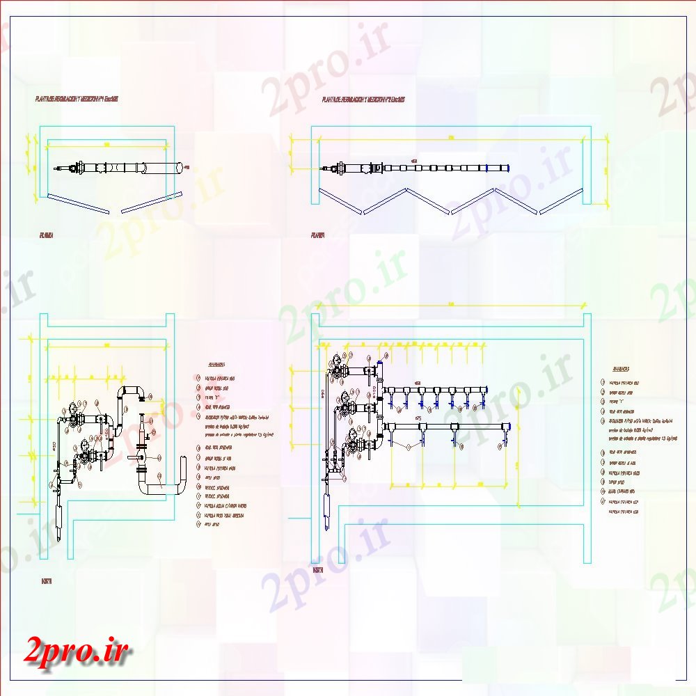 دانلود نقشه جزئیات لوله کشی طراحی جزئیات از بلوک های لوله کشی دو بعدی    اتوکد (کد112390)