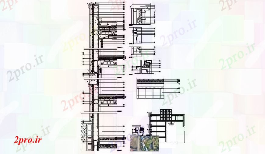 دانلود نقشه جزئیات ساخت و ساز جزئیات ساخت و ساز بخش دیوار نقشه های دو بعدی    اتوکد (کد112395)