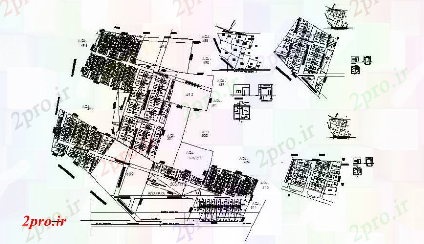 دانلود نقشه برنامه ریزی شهری جزئیات توپوگرافی ناحیه ای از یک منطقه رسم  دو بعدی   (کد112421)