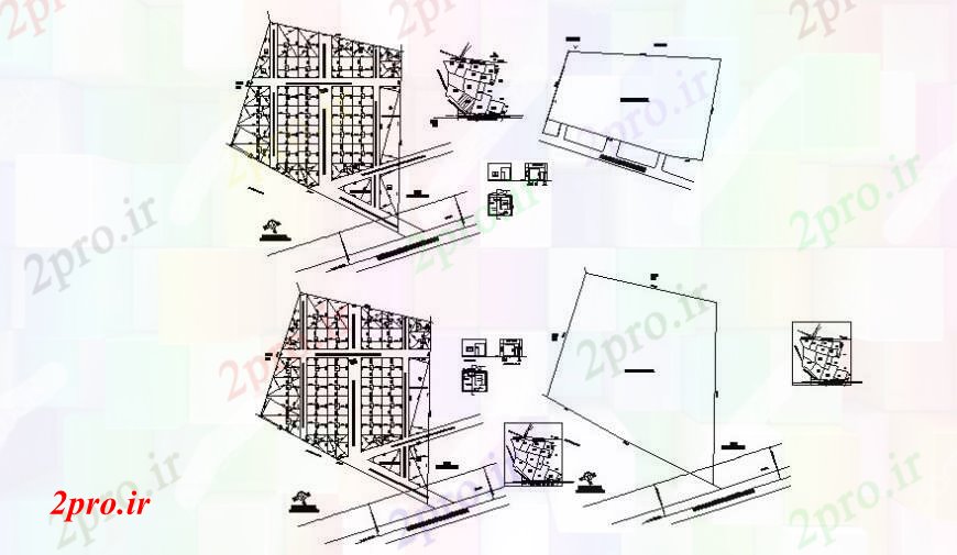 دانلود نقشه برنامه ریزی شهری توپوگرافی منطقه تقسیم ناحیه ای  دو بعدی    اتوکد (کد112426)