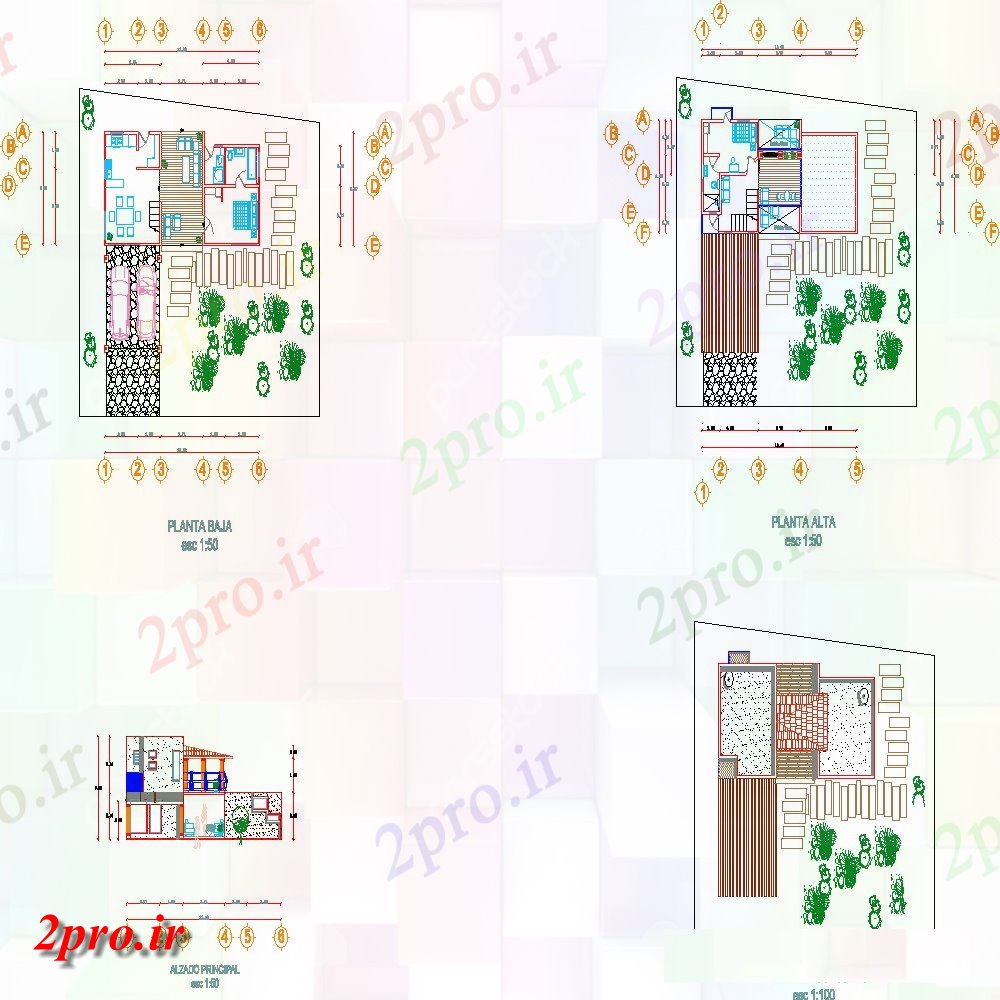 دانلود نقشه مسکونی  ، ویلایی ، آپارتمان  طرحی طبقه و نما خانه به   خودکار (کد112433)