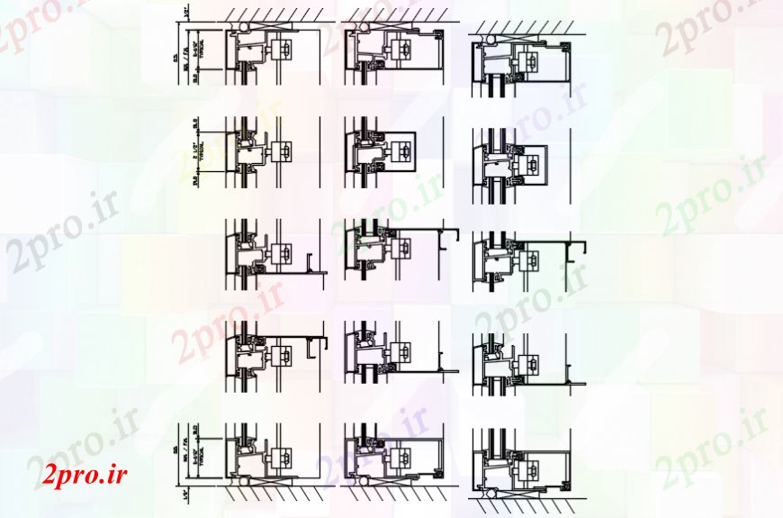 دانلود نقشه جزئیات ساخت و ساز دیوار و پشتیبانی ستون جزئیات ساخت و ساز در   خودکار (کد112479)