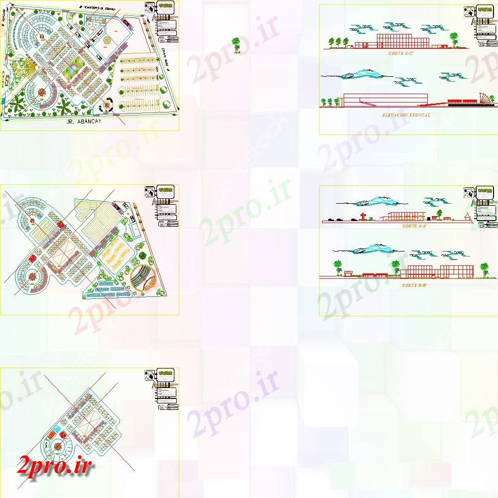 دانلود نقشه هایپر مارکت - مرکز خرید - فروشگاه طرحی بازار و نما در اتوکد 129 در 138 متر (کد112505)