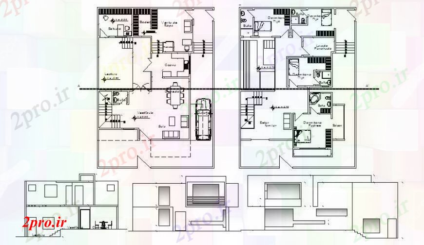 دانلود نقشه مسکونی  ، ویلایی ، آپارتمان  مسکن ویلا طراحی جزئیات طرحی نما و بخش (کد112538)