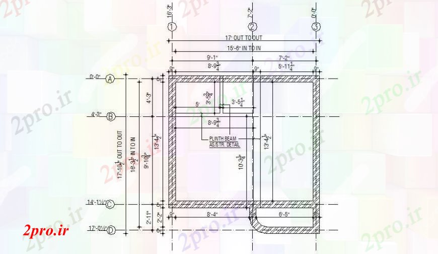 دانلود نقشه جزئیات ساخت و ساز طراحی ساختار پرتو ته ستون دو بعدی    (کد112552)