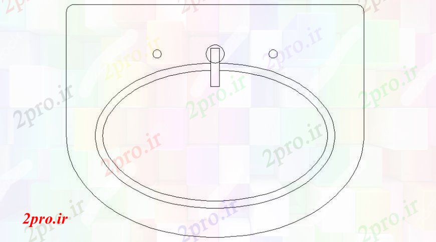 دانلود نقشه بلوک های بهداشتی نما  دو بعدی  از لگن سرویس بهداشتی - دستشویی بهداشتی   اتوکد (کد112589)