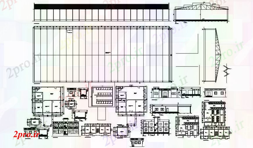 دانلود نقشه کارخانه صنعتی  ، کارگاه طراحی جزئیات ساخت واحدهای طرحی نما و بخش (کد112625)