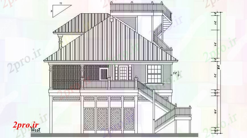 دانلود نقشه مسکونی  ، ویلایی ، آپارتمان  نما از طراحی های ویلا مسکونی   اتوکد (کد112770)