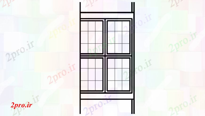 دانلود نقشه جزئیات طراحی در و پنجره  طراحی جزئیات نما  دو بعدی  از قاب پنجره  (کد112775)