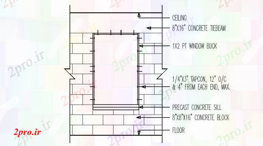 دانلود نقشه جزئیات طراحی در و پنجره  طراحی نصب و راه اندازی پنجره در دیوار  دو بعدی   (کد112776)