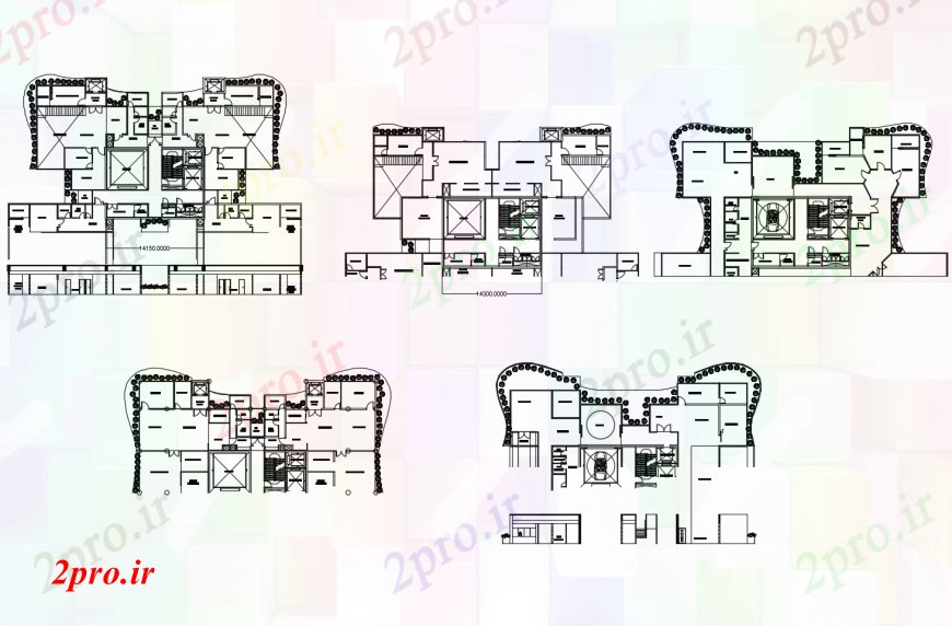 دانلود نقشه ساختمان اداری - تجاری - صنعتی دفتر مرکزی ساخت طرحی طبقه توزیع طراحی جزئیات 26 در 45 متر (کد112798)