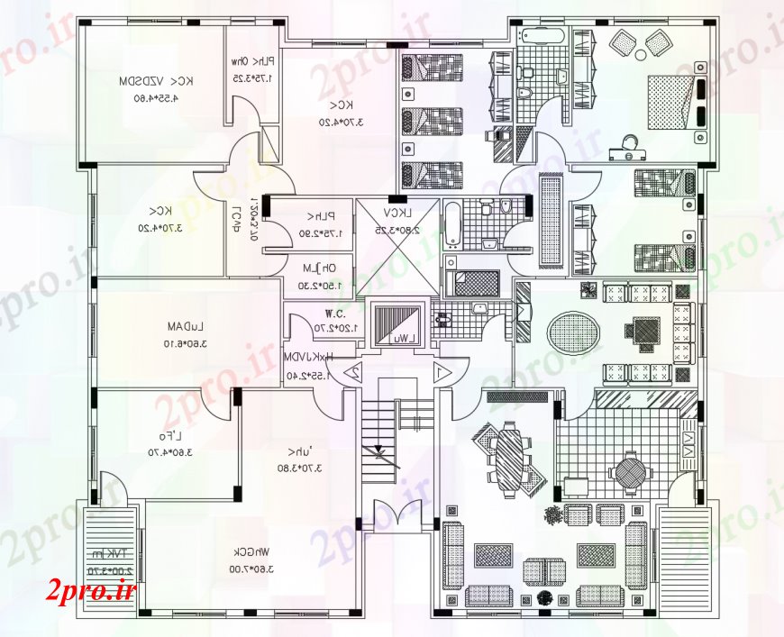 دانلود نقشه مسکونی ، ویلایی ، آپارتمان مسکونی مدرن معماری ویلا طراحی های 20 در 21 متر (کد112804)