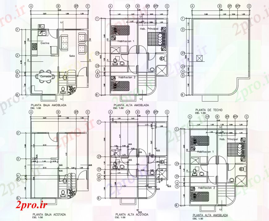 دانلود نقشه مسکونی ، ویلایی ، آپارتمان طبقه طراحی، نصب و راه اندازی لوله کشی و خودکار از خانه 6 در 8 متر (کد112813)